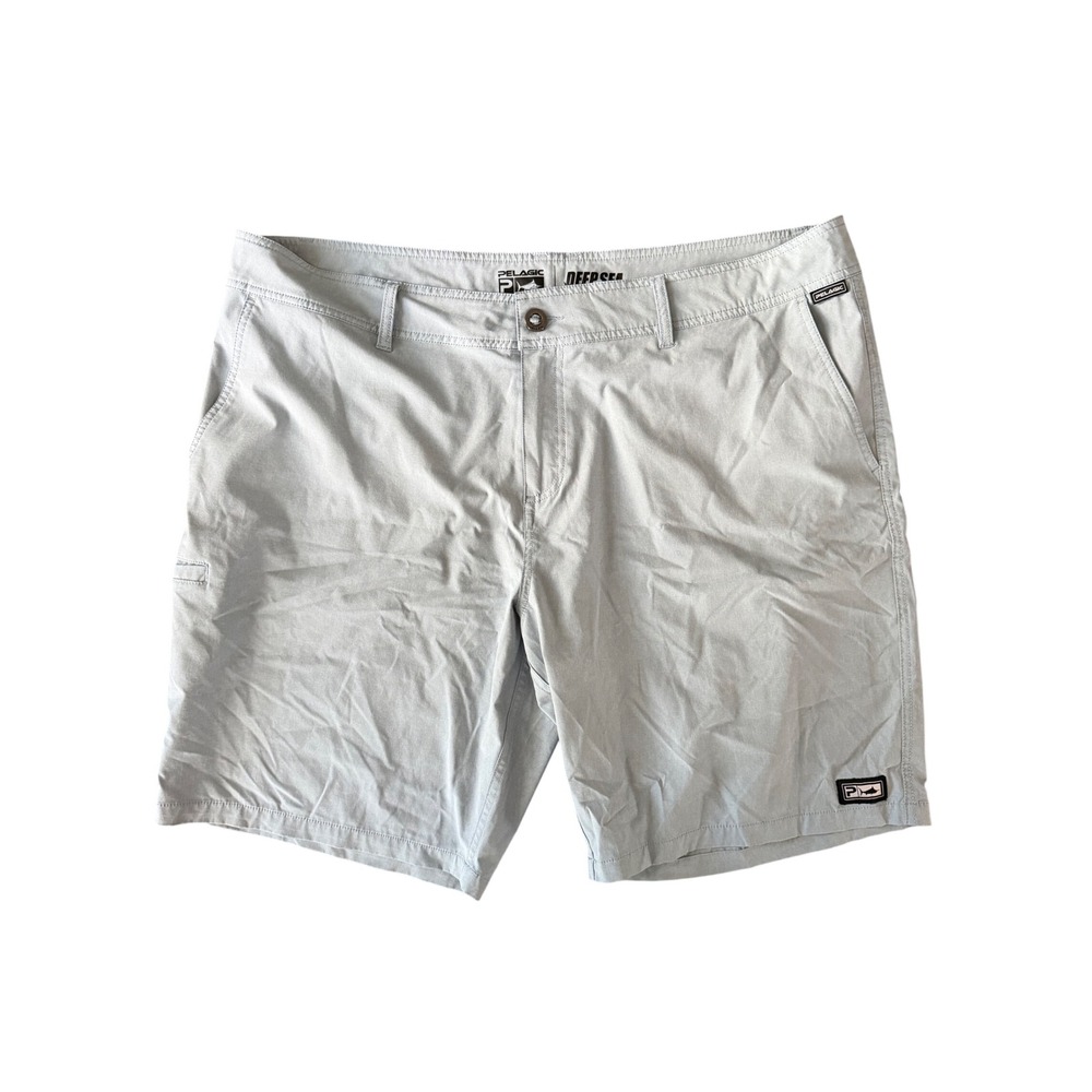 Pelagic Men's 44 Blue Gray Deep Sea Hybrid Fishing Activewear Shorts | SKU 1091